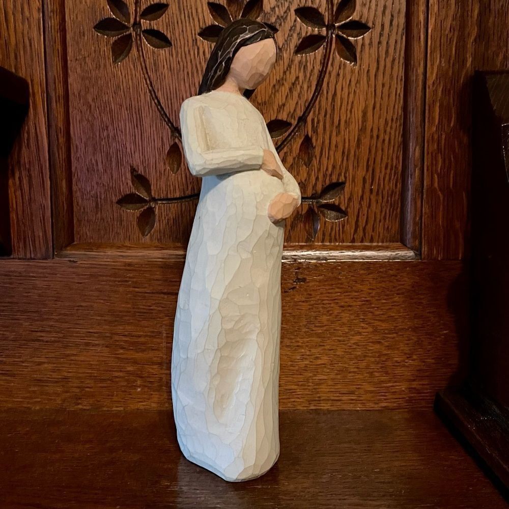 Willow Tree ‘02 Cherish Pregnancy Expectant Mom Faux Wood Resin Figurine